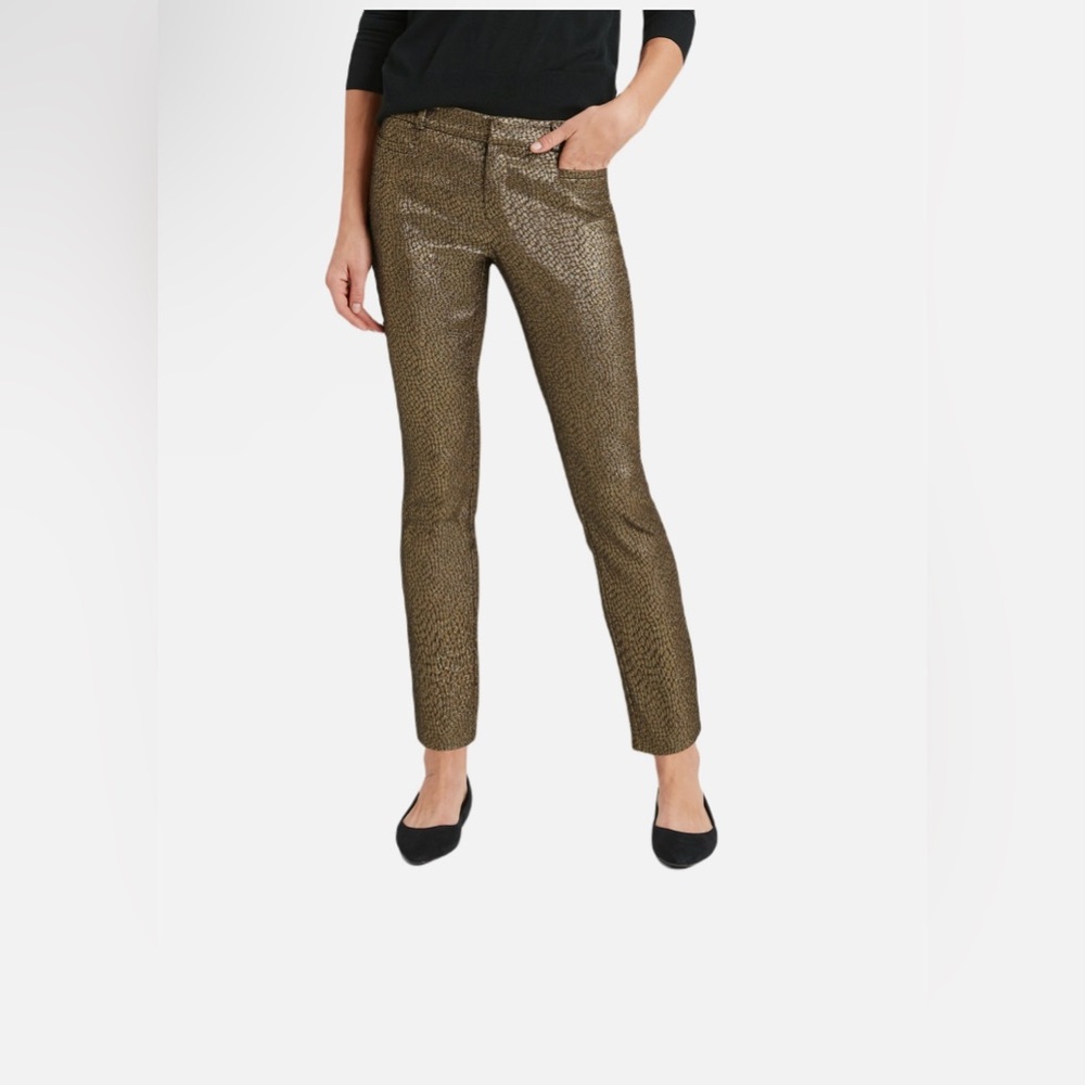 NWOT ~ Banana Republic Metallic Sloan Pant Size 8